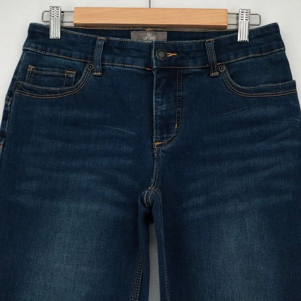 Chicos Sz 0 So Lifting So Slimming Jeans Womens Sz 4 (Sm) Dark Wash Straight Leg